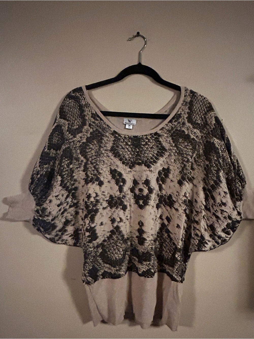 Worthington Women’s Medium Snakeskin Print Layered Top